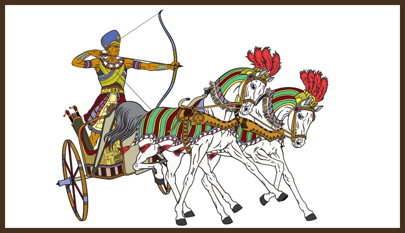 Egypte Pharaon et son armement Armure Char et Arc