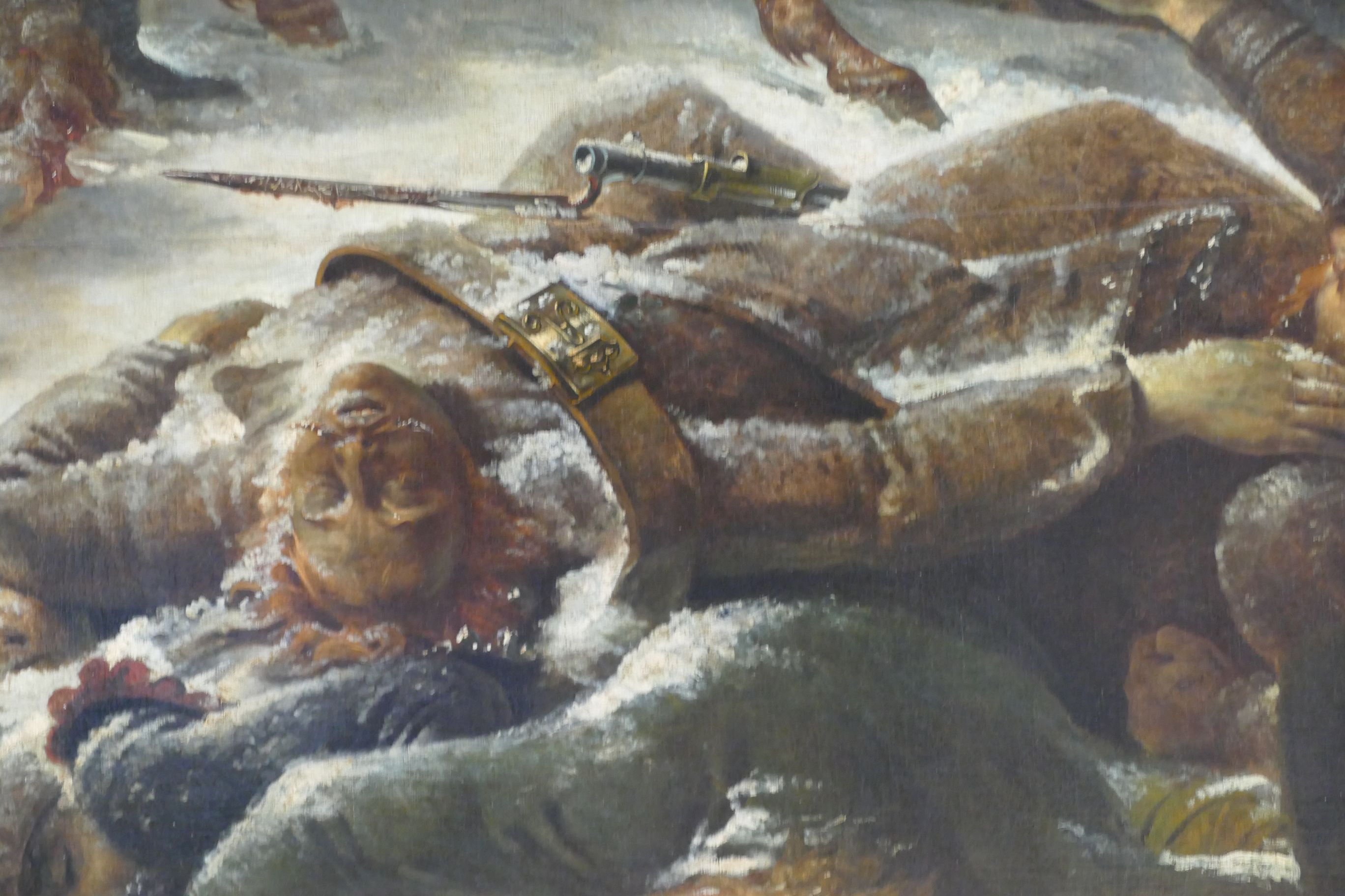 5 Peinture XIXe Napoléon Visitant Champ Bataille d'Eylau Baron