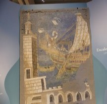 Mosaïque Rome Italie Rome   Scène Portuaire Rome EUR  Narbonne Narbo Via