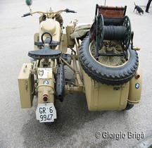 BMW 1940 R 75 Schweres Krad mit Beiwagen BMW R 75 Kabeltrommel für Nachrichtentruppe