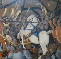 2 Peinture Renaissance 1435 Bataille San Romano Bernardino della Ciarda désarçonné  Paolo Ucello Florence Uffizzi