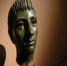 Statuaire Etrurie Tete de Jeune Homme Bronze Fiesole Florence Musée Archéologique
