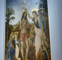 2 Peinture Renaissance 1475 Verocchio Batesimo del Christo Florence Uffizzi