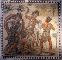 Mosaïque Rome Italie Tusculum Villa Ruffinella  Lotta tra Dioniso e gli Indiani Roma Palazzo Massimo