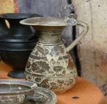 Etrurie Céramique Olpé Bucchero Nimes