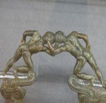 Etrurie Bronze Poignée avec Lutteurs  Bologne