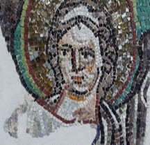 Mosaïque Médiéval Haut San Vitale Mosaique Fragment Ange Ravenne Museo Nazionales Sol Basilique
