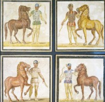 Mosaïque Rome Italie Rome Mosaico dei Aurighi nelle quattro fazioni Museo Nazionale Rome