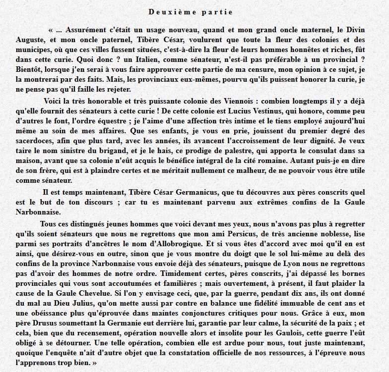 Pouvoir Epigraphie Tabula Claudiana Lyon Le monde de